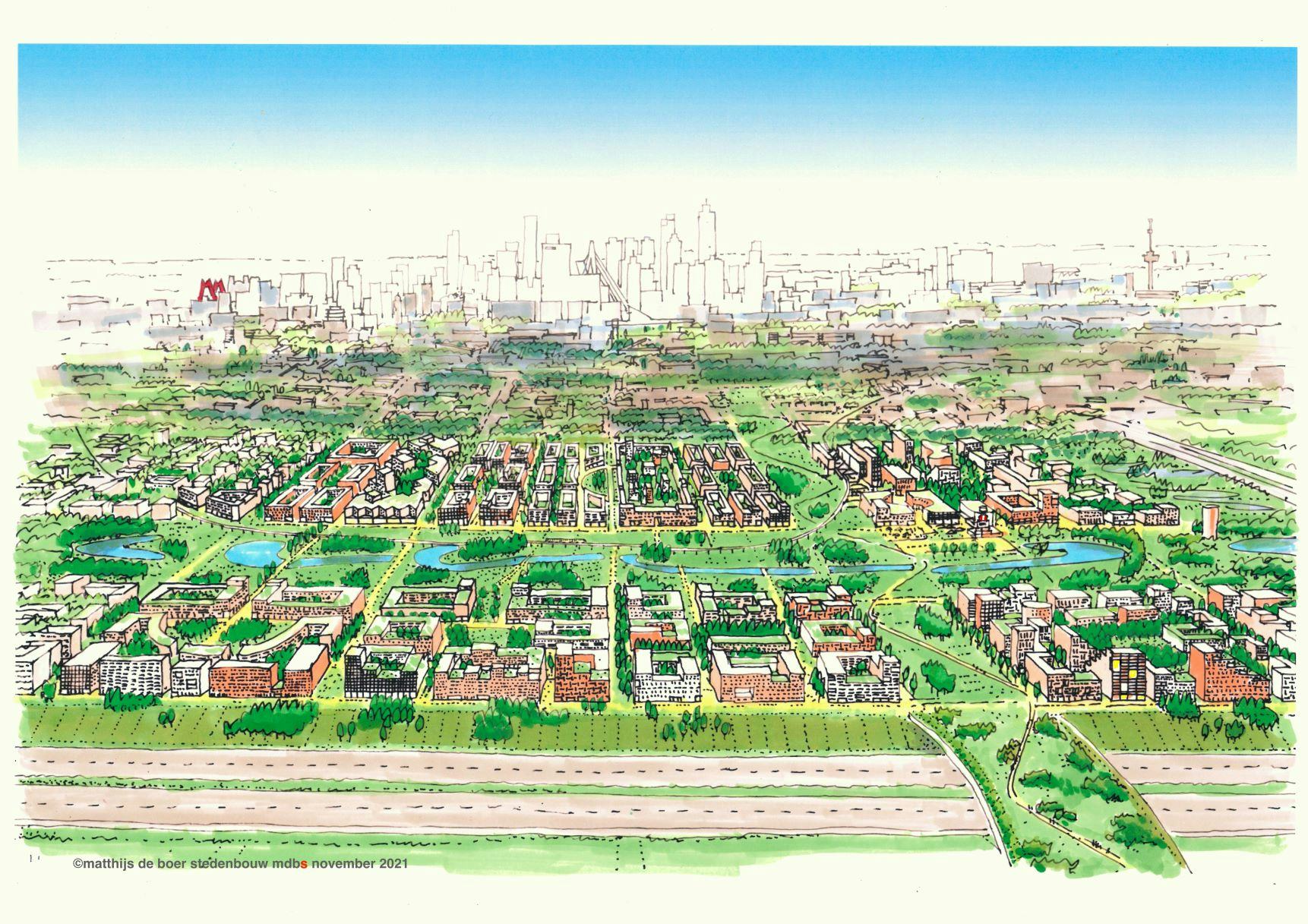 Het plan uit 2021 getekend door Matthijs de Boer. Beeld Mdbs