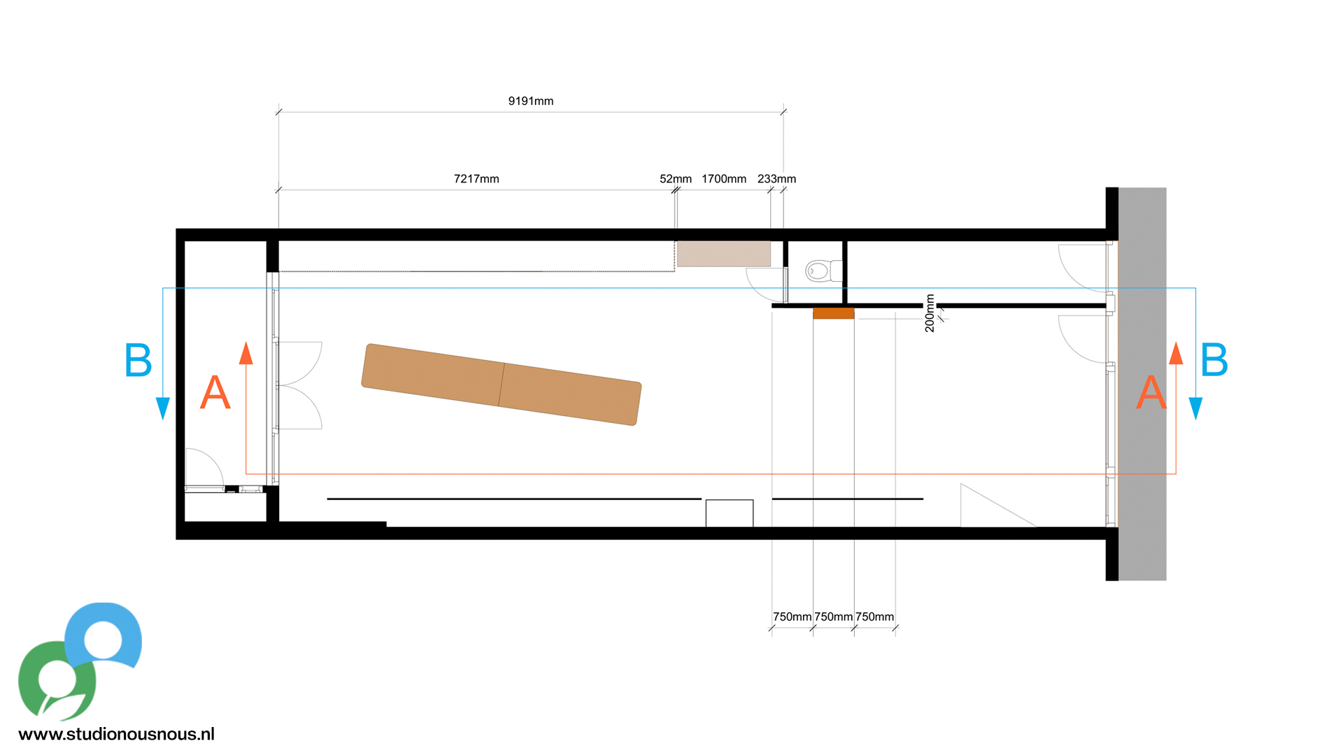 Plattegrond van Rain Couture. Beeld Studio NousNous