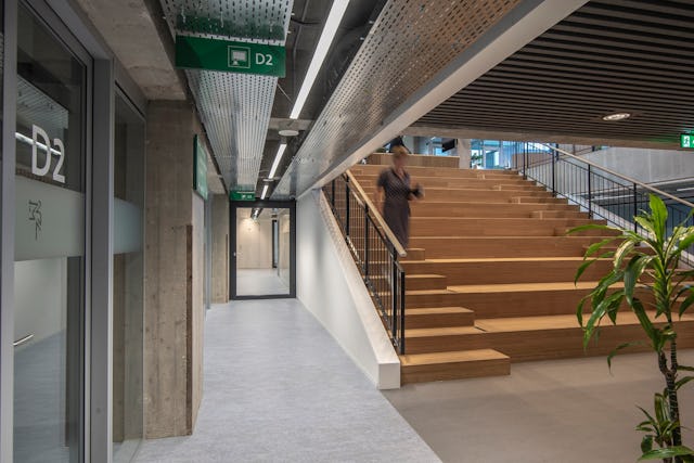 Souterrain met lesruimten. Beeld Peter de Ruig