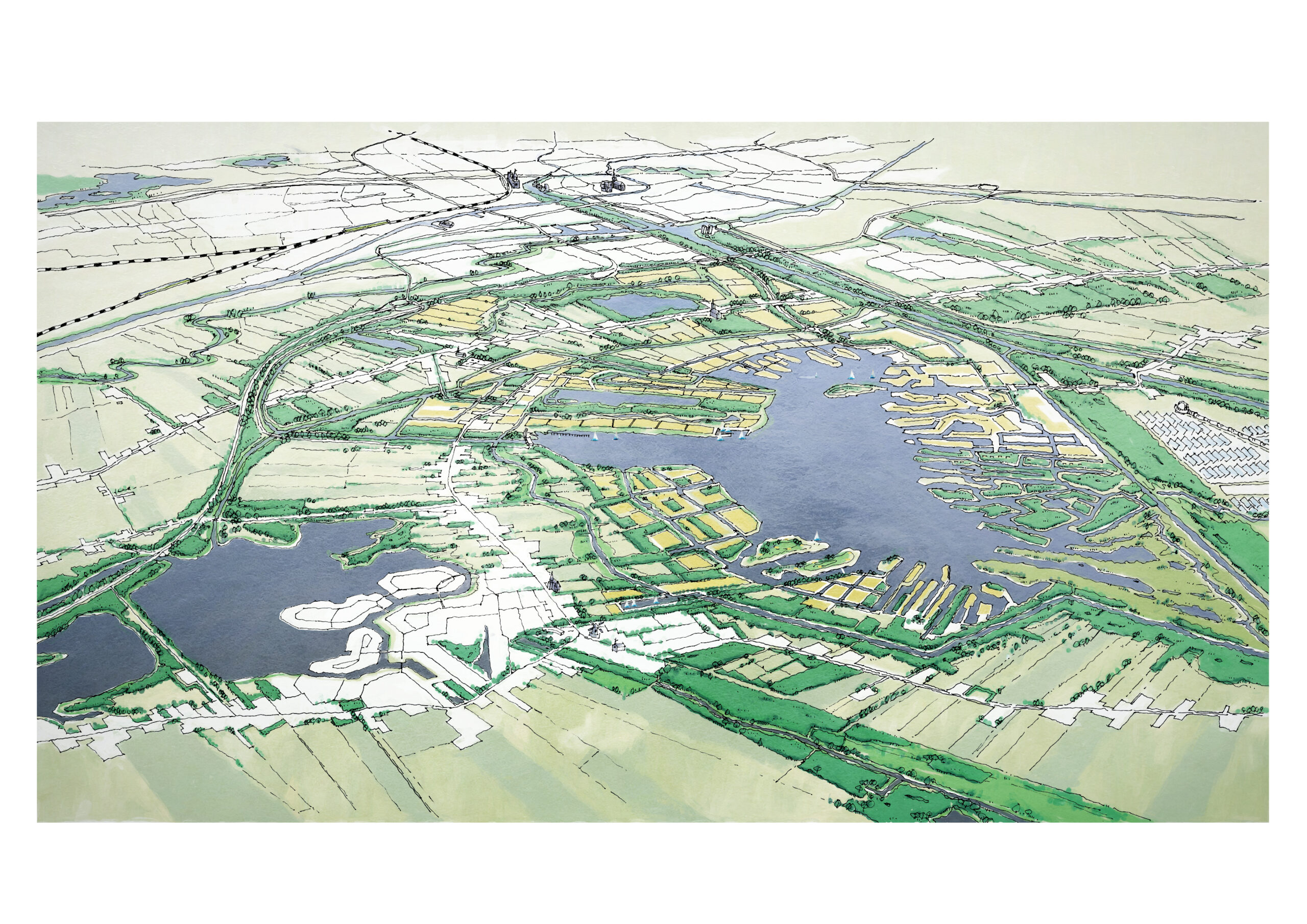 Overzichtsplattegrond van Meerstad. Beeld West 8 