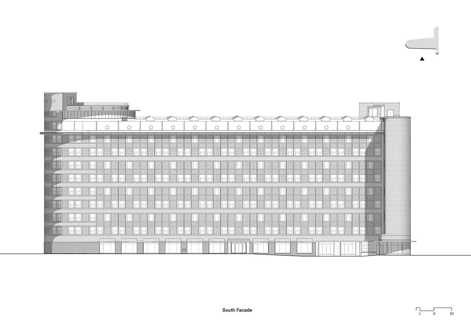 Zuidgevel. Tekening KCAP  + Kraaijvanger Architects