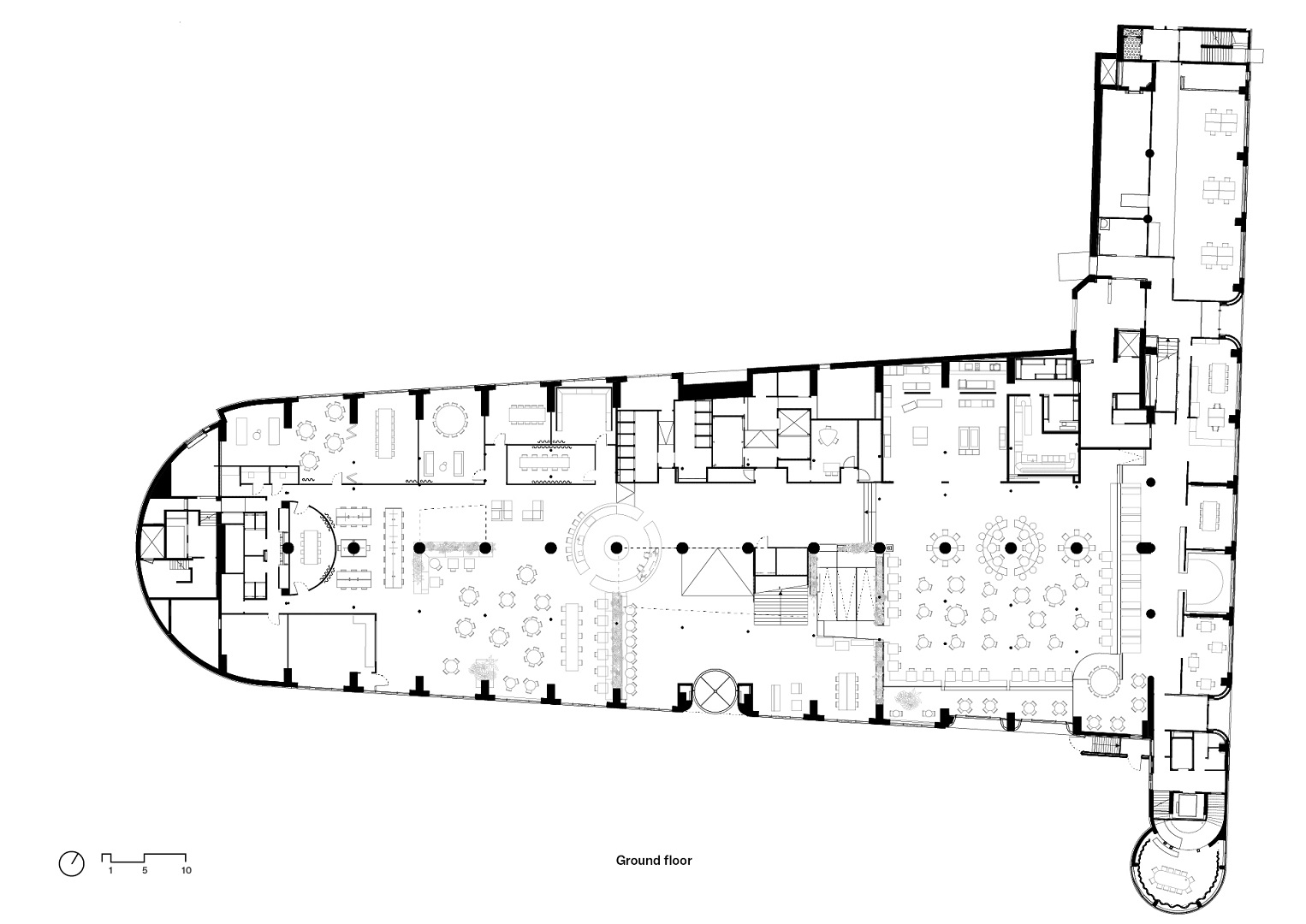 Plattegrond begane grond. Tekening KCAP  + Kraaijvanger Architects