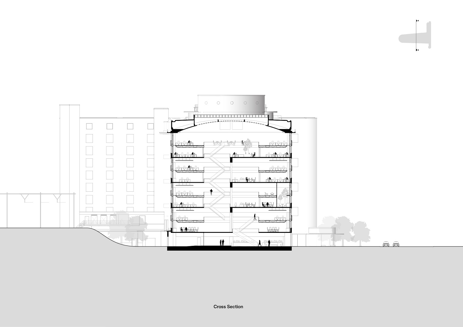 Doorsnede. Tekening KCAP  + Kraaijvanger Architects