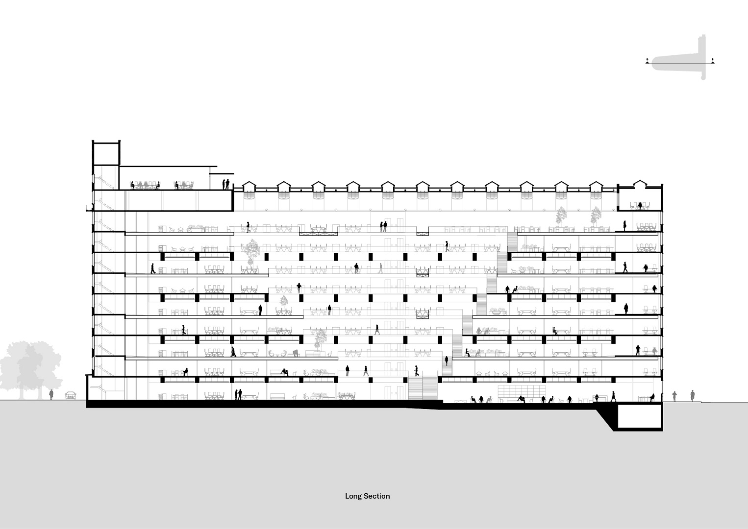 Doorsnede. Tekening KCAP  + Kraaijvanger Architects