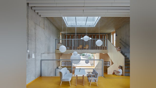 Montessori kleuterschool door Mjölk architekti en Projektový atelier David. Beeld: BoysPlayNice