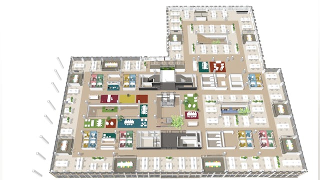 Werkconcept bovenaanzicht 1e verdieping
