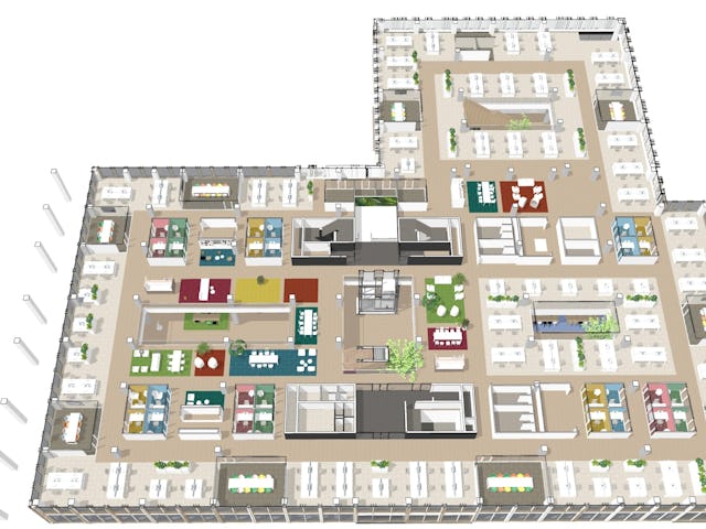 Werkconcept bovenaanzicht 1e verdieping