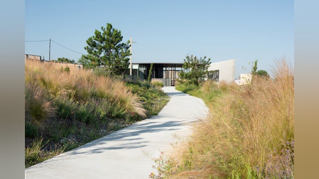 Pad naar het entreegebouw. Beeld Karolina Samborska