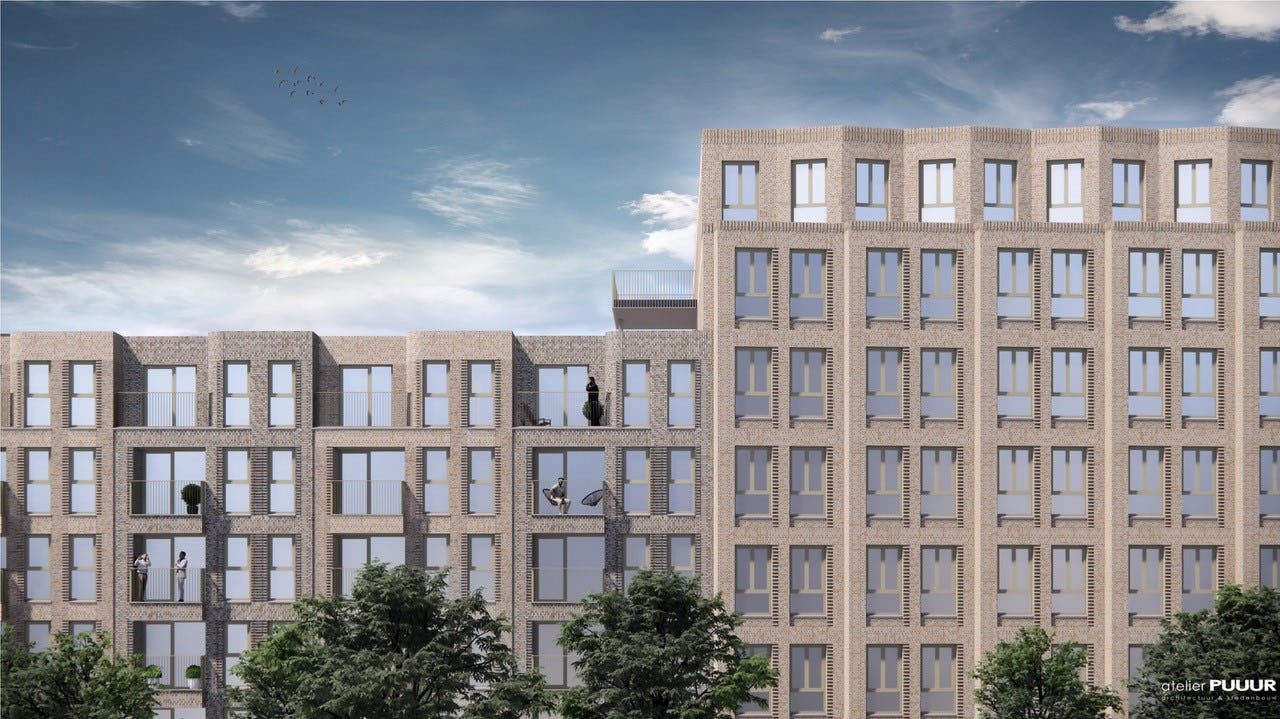 Bouwstart Woonzorg complex Spoorzone - Nieuw Delft, Veld 6 door Atelier PUUUR