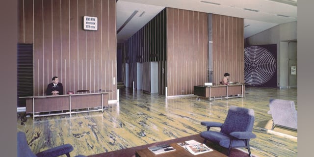 Kantoor van Pirelli in Milaan, Italië, 1960. Ontworpen door Gio Ponti. Foto Fondazione Pirelli Milan