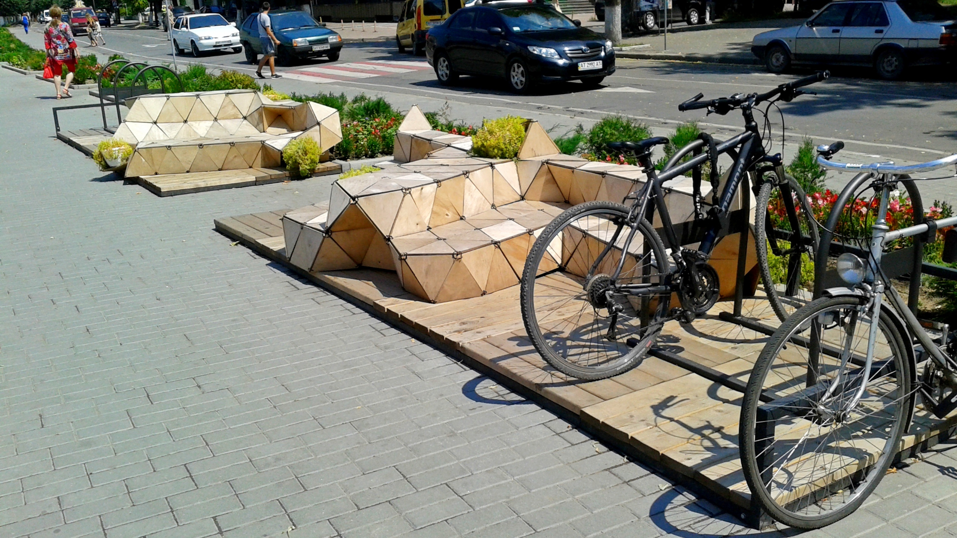 Voorbeeld van een parklet