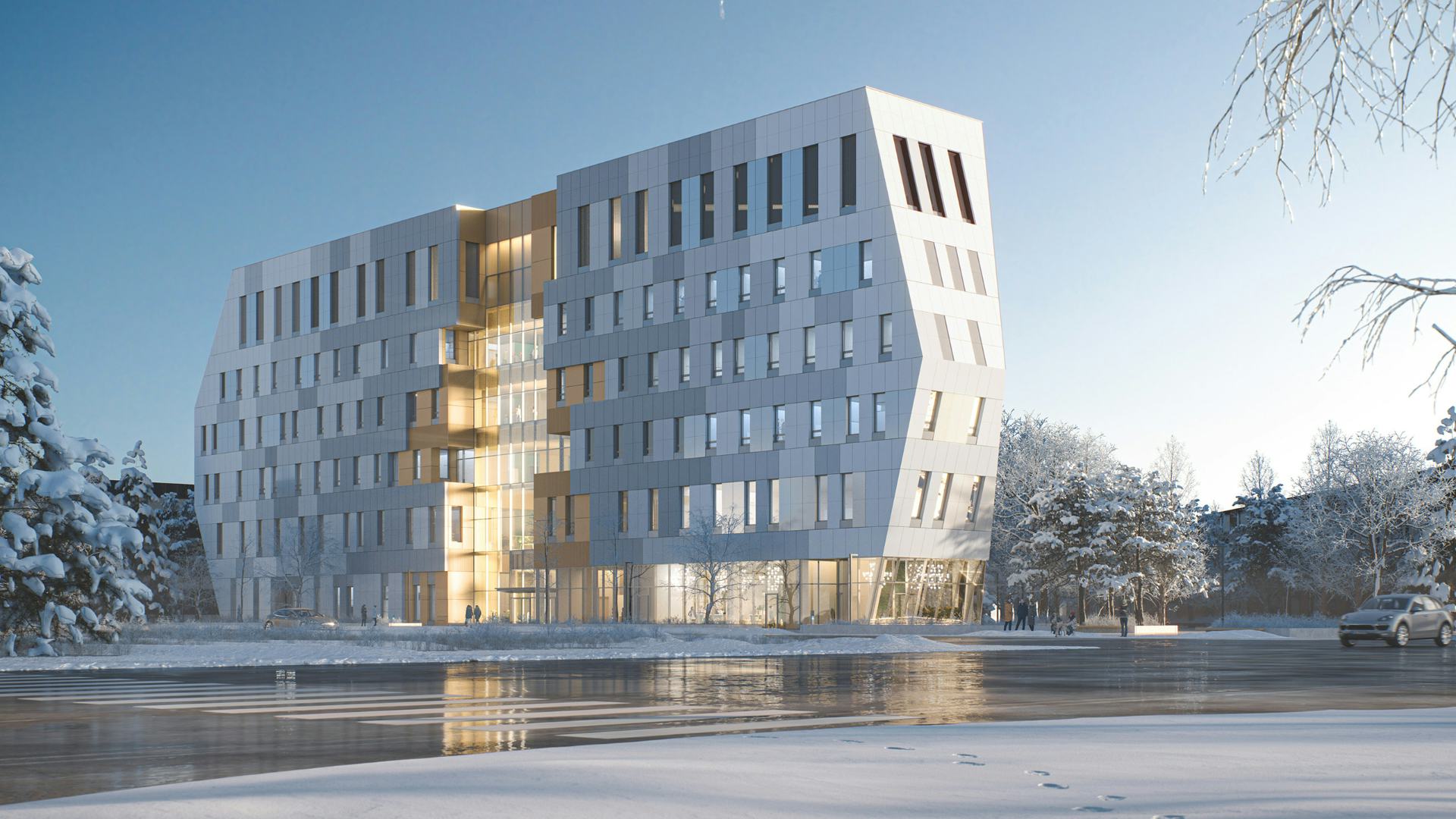 SAMIH bevindt zich in Toronto op de kruising van Morningside Avenue en de Military Trail, die in de toekomst autovrij zal worden gemaakt
Beeld: Diamond Schmitt en MVRDV