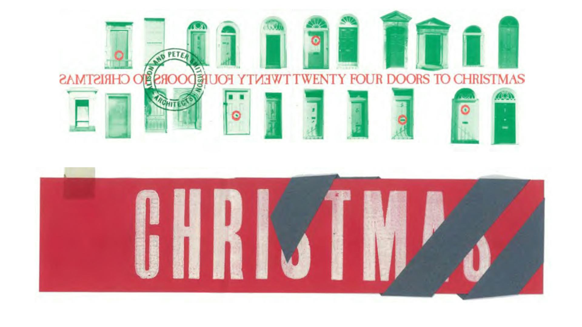 Collage van twee kerstkaarten door Alison Smithson. Beeld Van Eesteren Museum