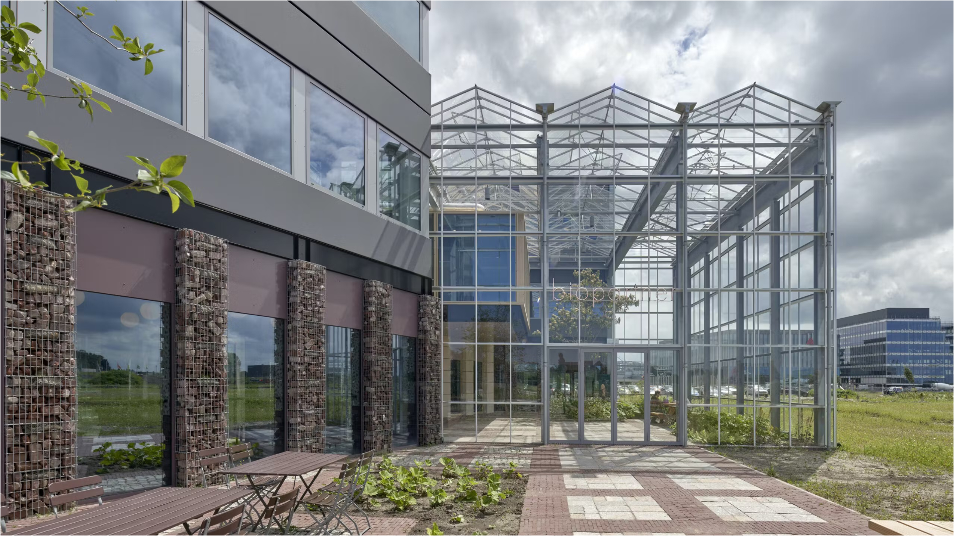 BioPartner 5 in Leiden. PTSA maakte voor dit project gebruik van een hergebruikte stalen constructie. Beeld PTSA