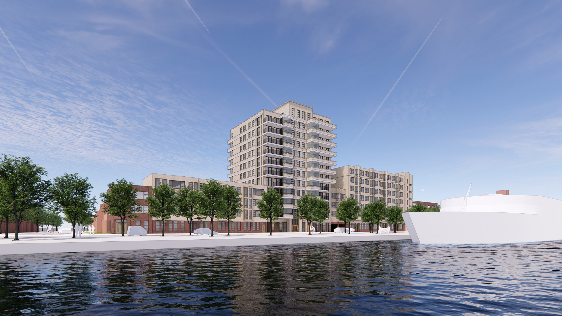 Bloom, Toren E zicht vanaf het water