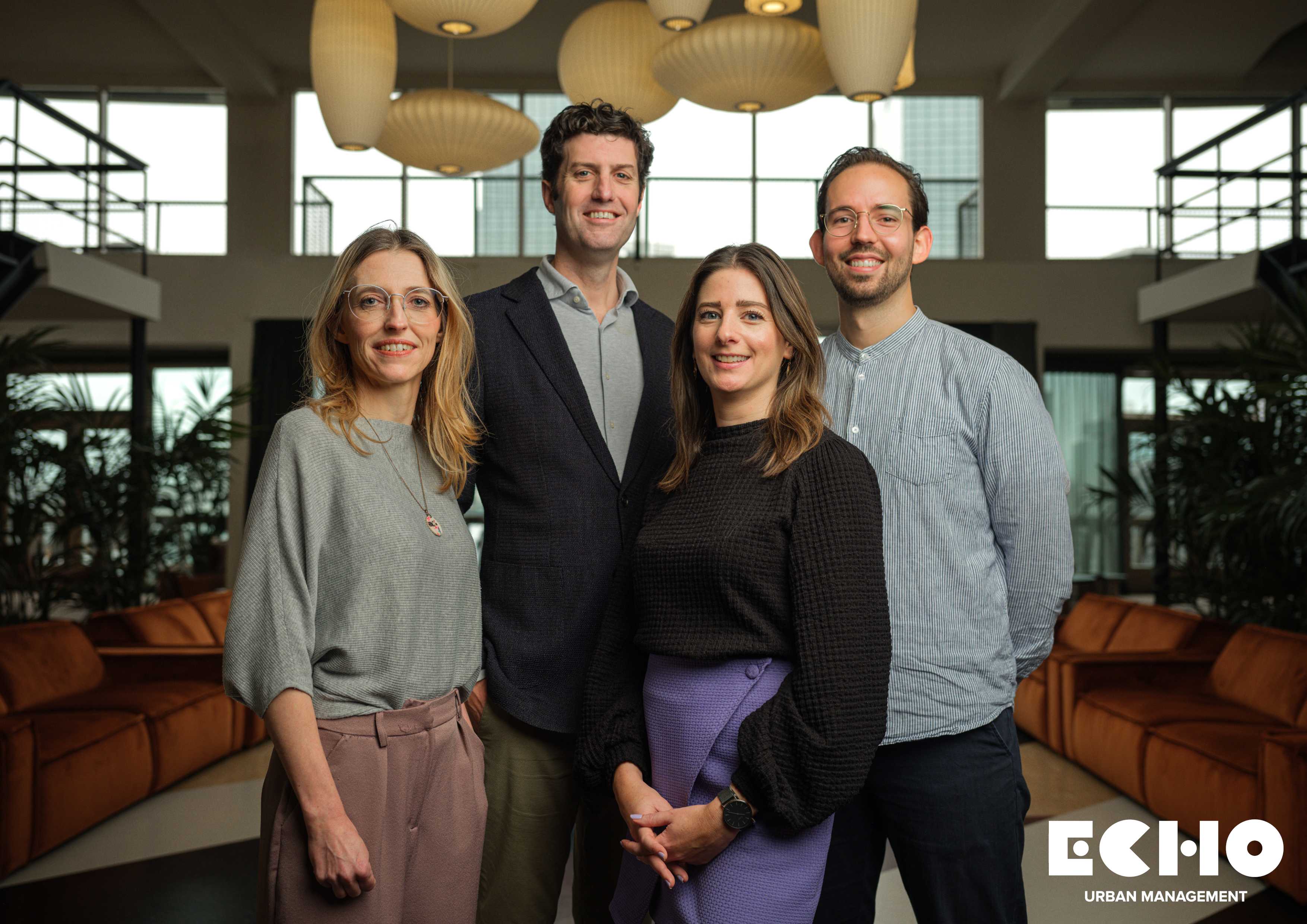 ECHO Urban Management. V.l.n.r. Floor Marree, Koen de Boo, Nora Prins en Rick Schoonderbeek. Beeld Echo Urban Management