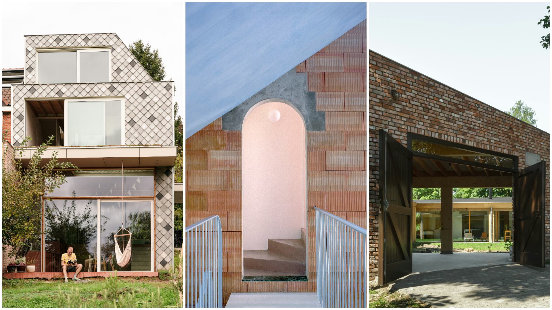 Van links naar rechts: Huis in Kessel-lo door Noma Architecten, beeld Stijn Knapen. Huis in Brussel door Mamout Architects, beeld Séverin Malaud. Huis in Sint Niklaas door Blaf architecten, beeld Stijn Bollaert