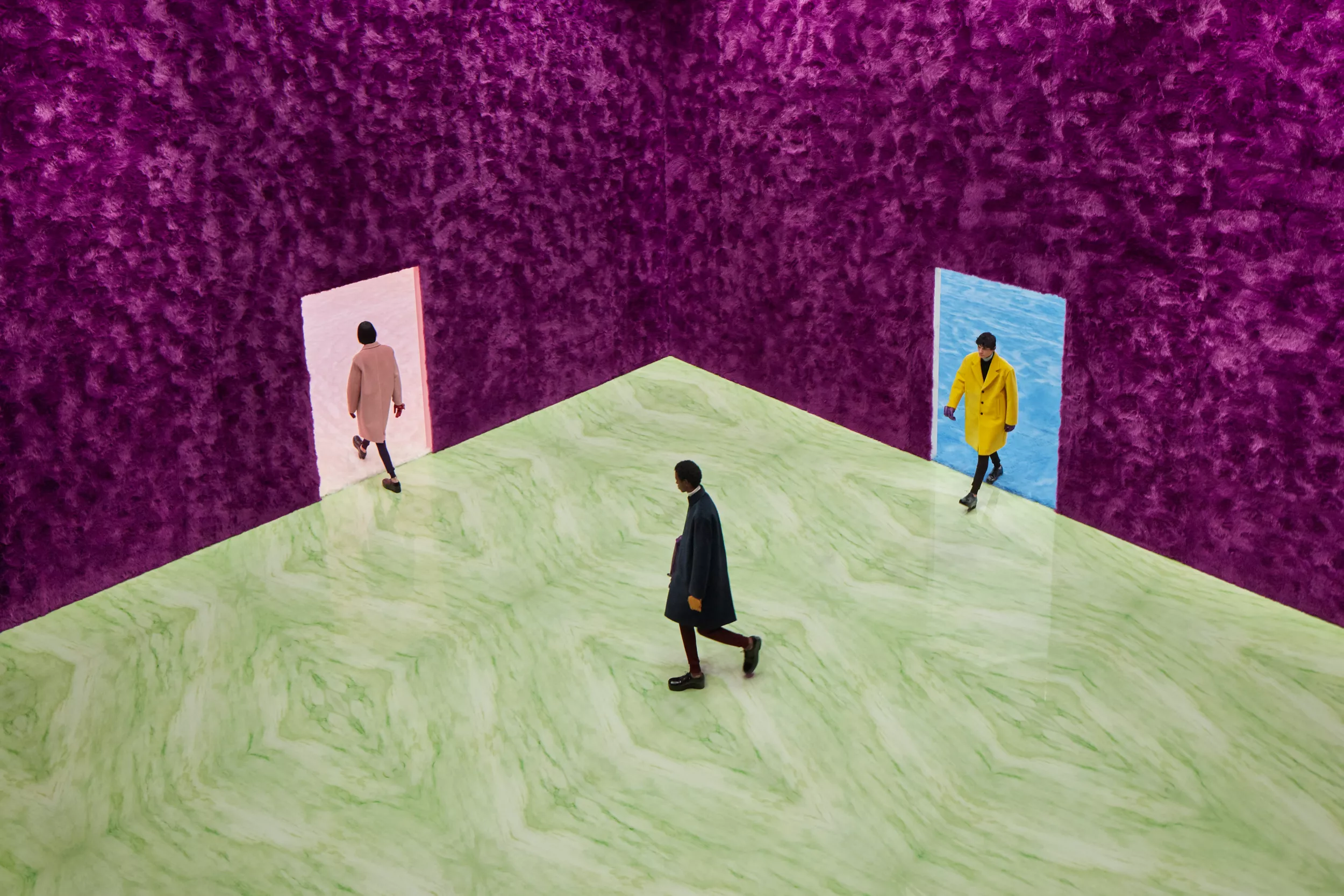 Herfst/Winter Prada dames- en herenshow 2021. Beeld Agostino Osio