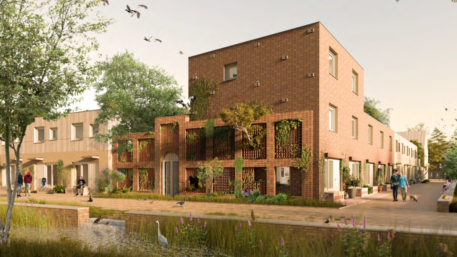 Impressie uit het winnende plan beHagen door BAM Wonen, Bureau Biota, bureau SLA, Landscape Collected en Site Practice