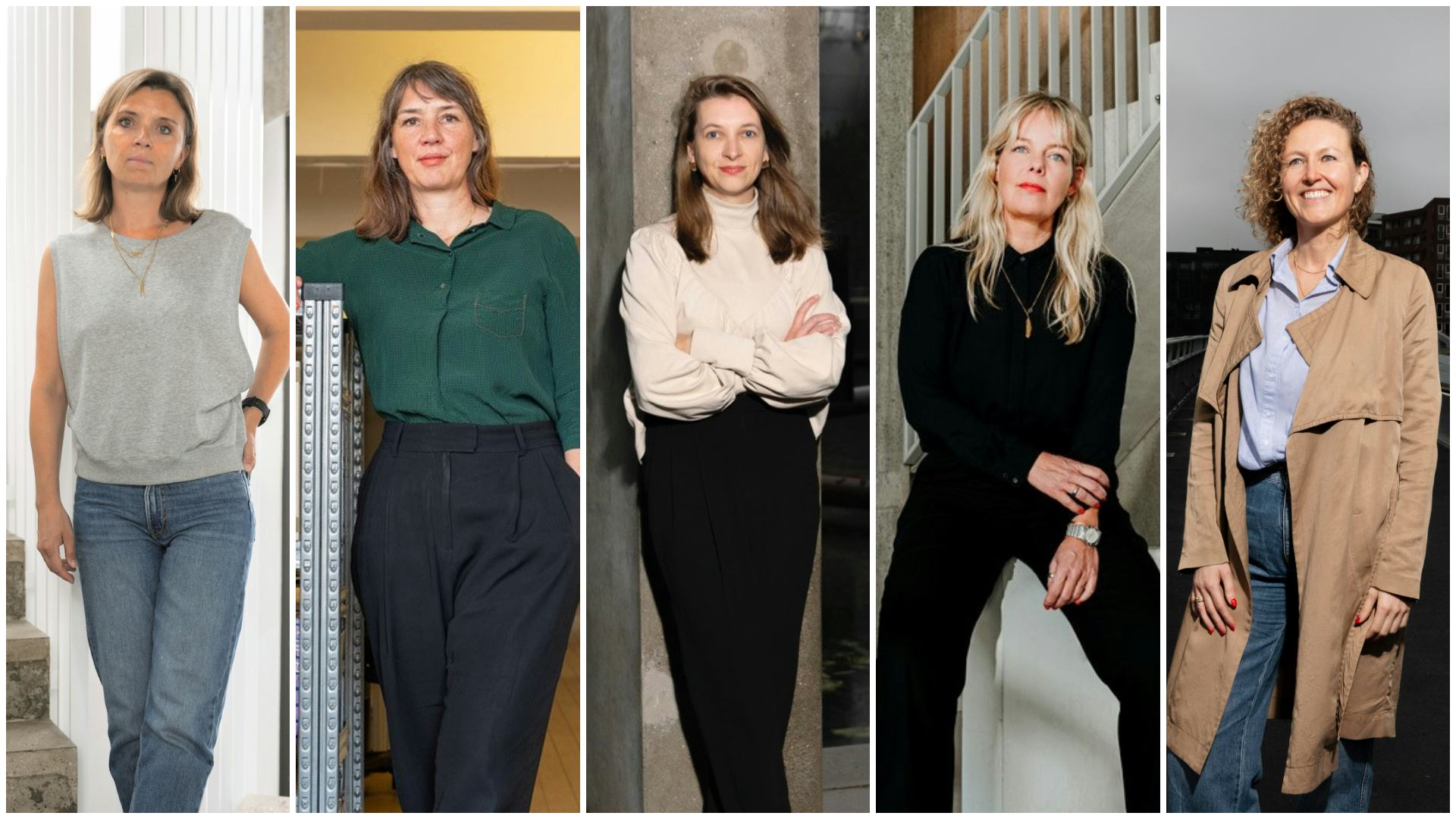 Vlnr: Sarah Poot, Gus Tielens, Sanne van Manen, Jolijn van der Valk en Julienne Schreinemachers
