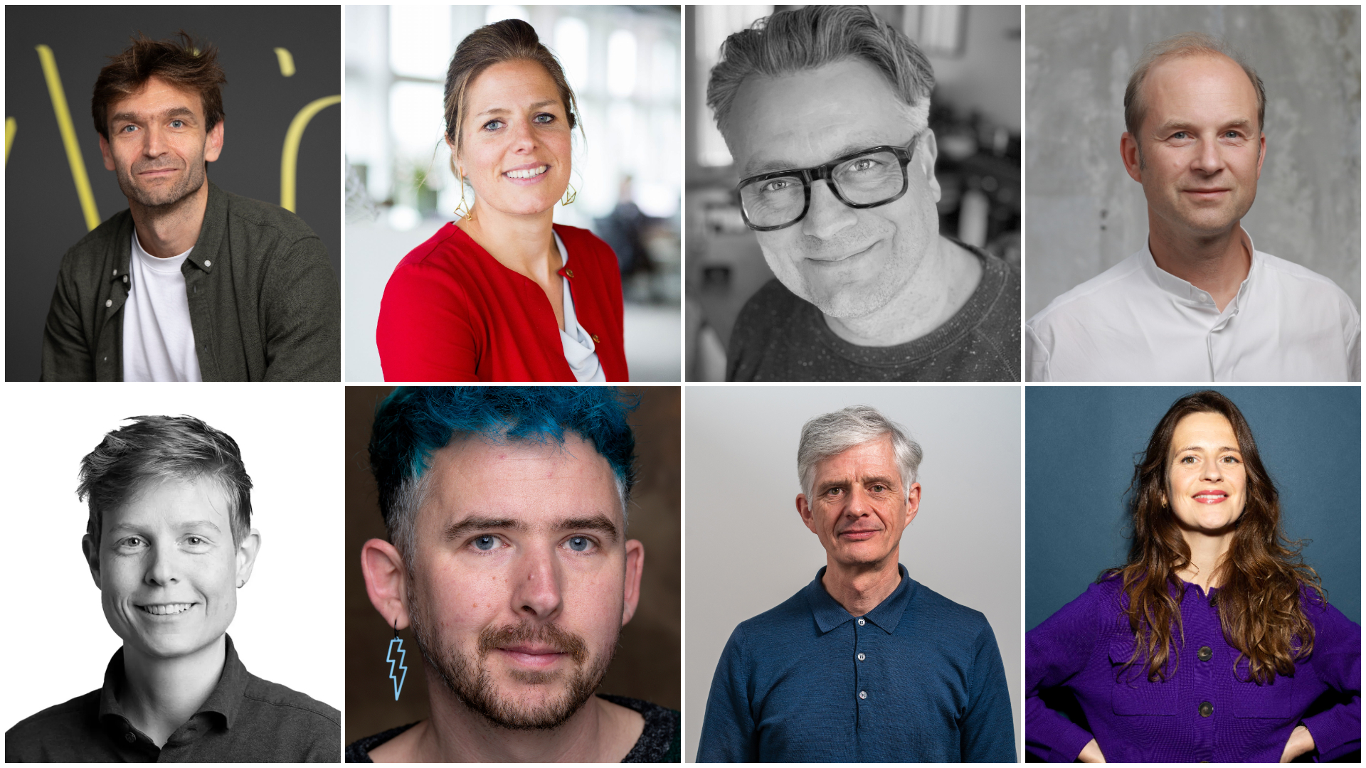 V.l.n.r. Benjamin Robichon, Cécile van Oppen, Frank Hanswijk, Jan Jongert, Hade Steenwinkel, Jochem Kromhout, Hans Hammink en Merel Pit