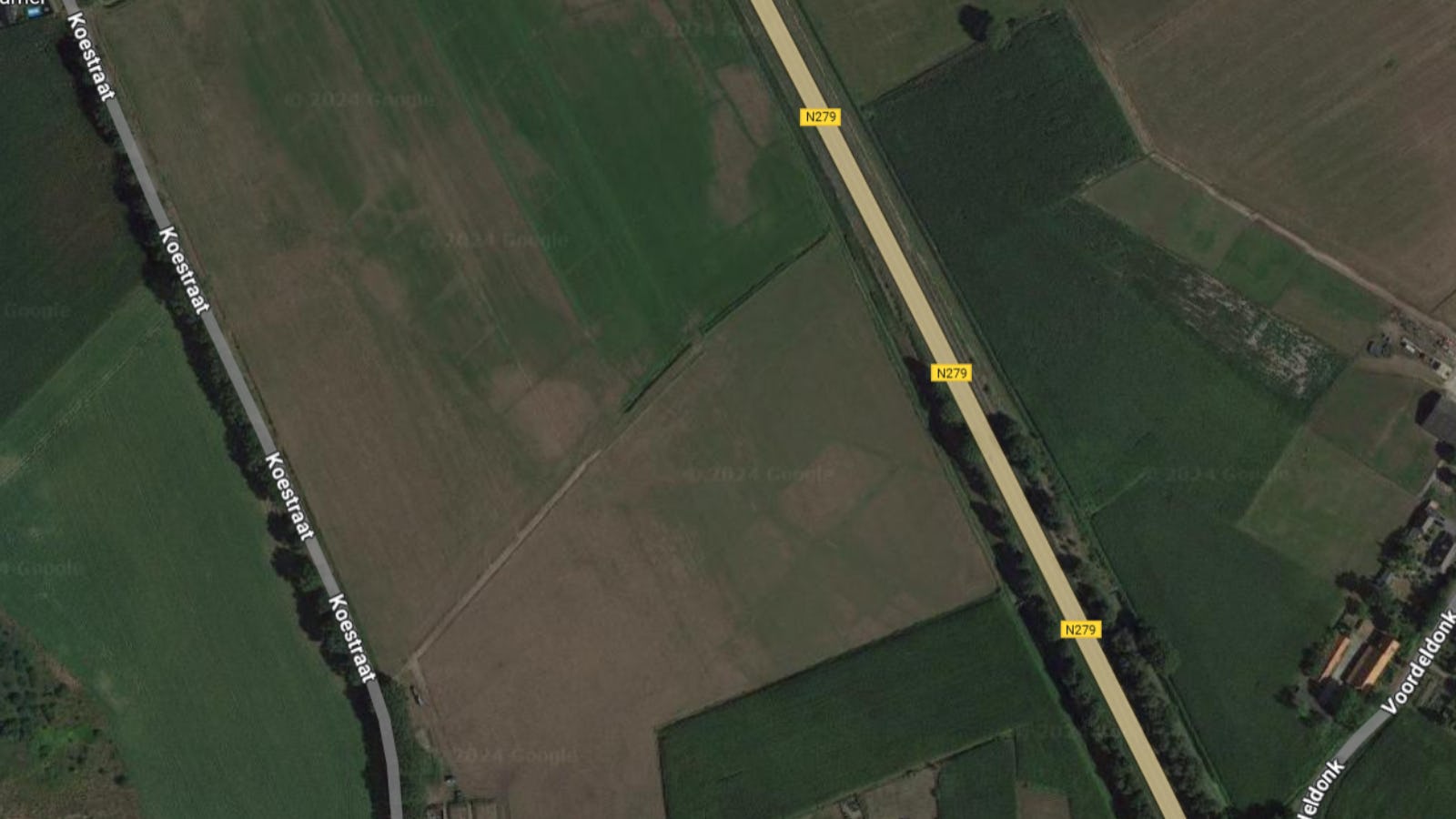 Satellietfoto van het gebied via Google maps