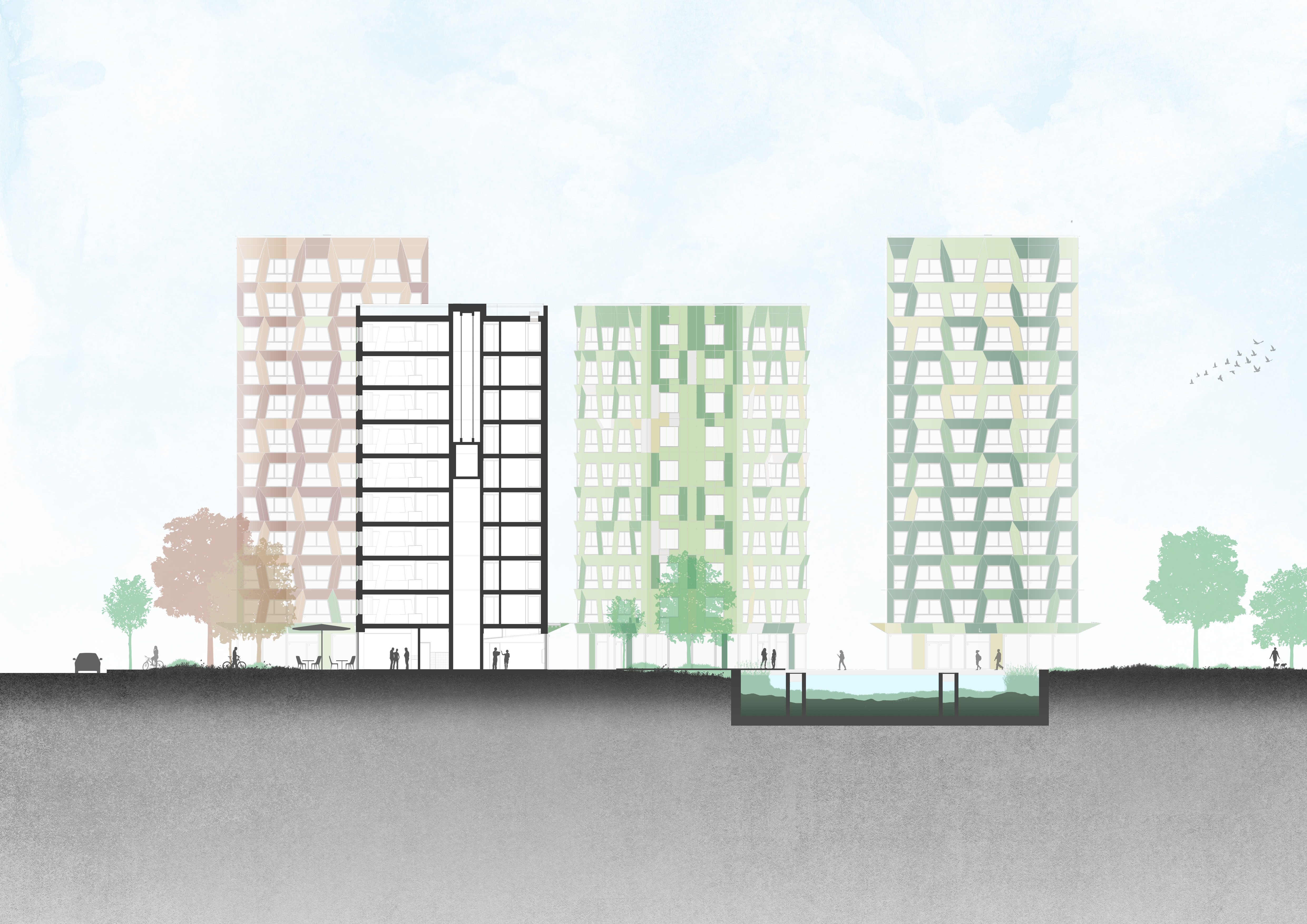 Doorsneden. Beeld Arons en Gelauff architecten