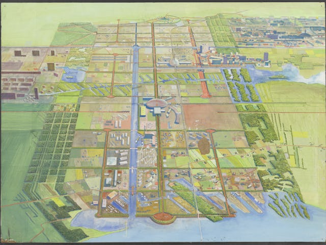 Luchtaanzicht van Fivelgo. Beeld Collectie Nieuwe Instituut NNAO_514.5