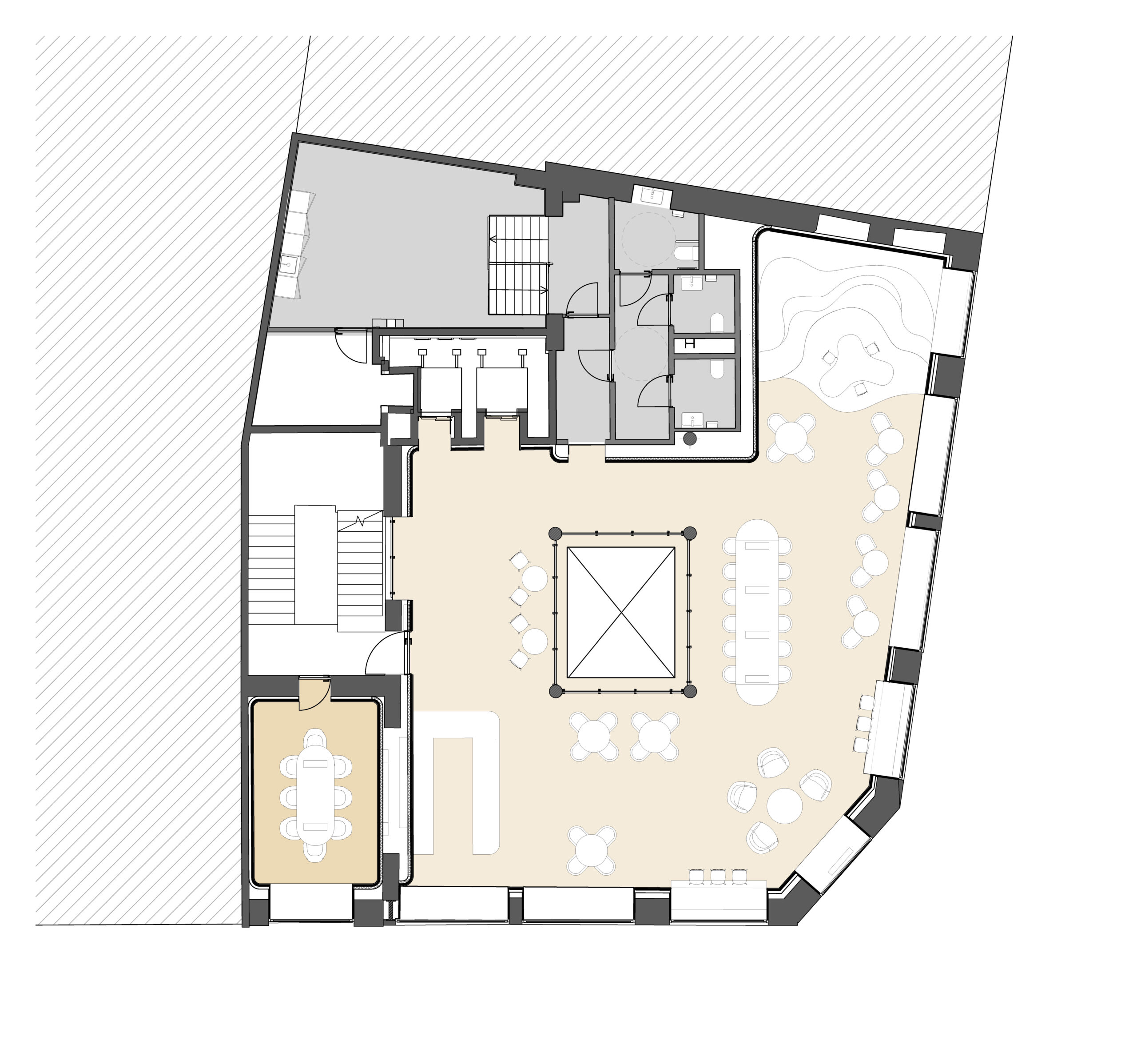 Eerste verdieping (café). Beeld MVRDV