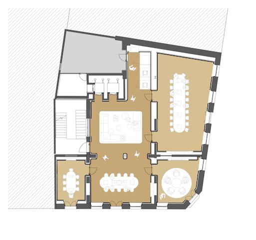 Derde verdieping (co-working). Beeld MVRDV