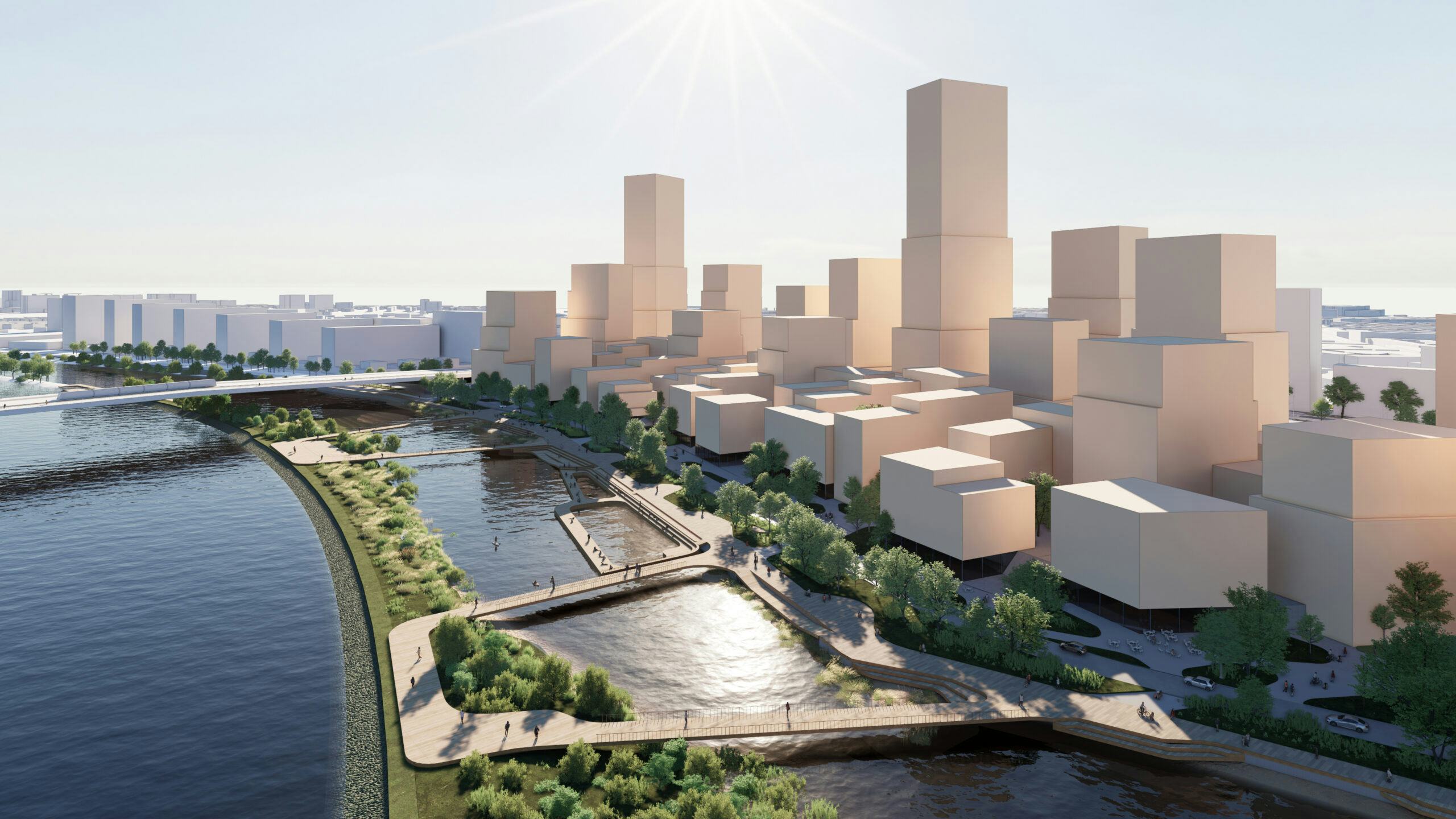 Impressie van Feyenoord City 2.0. Beeld EFFEKT, OMA, LOLA