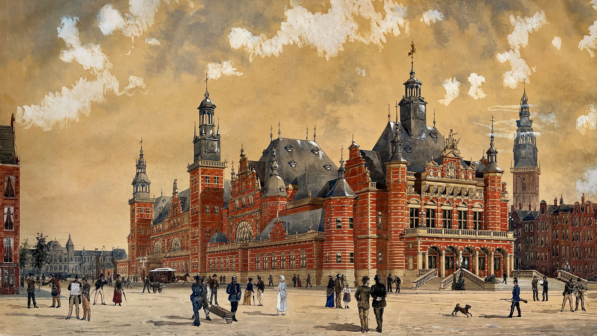 Beursprijsvraag 1884 ontwerp Sanders en Berlage. Beeld Stadsarchief Amsterdam