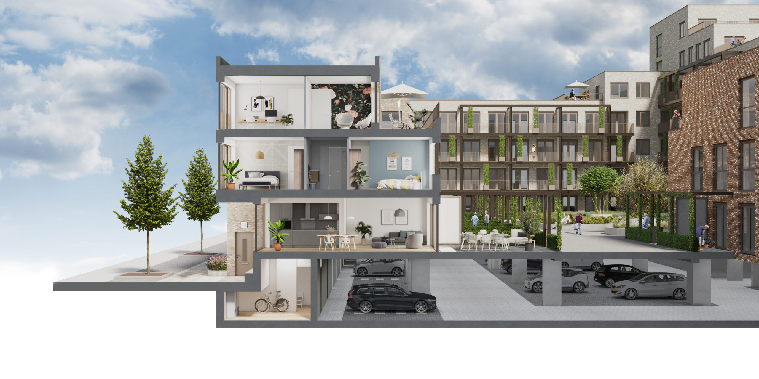 Impressie doorsnede herenhuizen