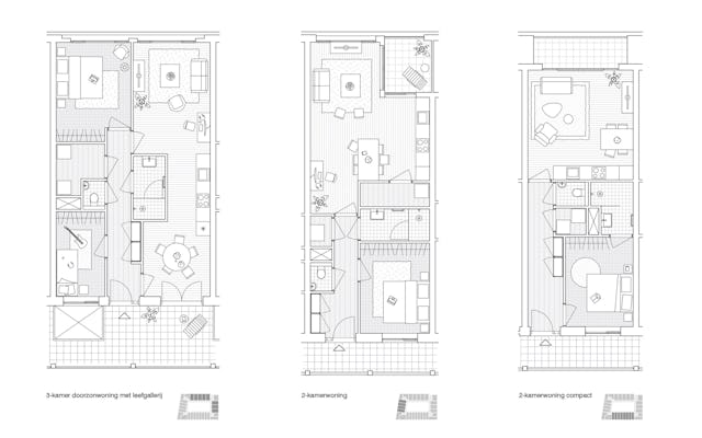 Appartementen. Beeld Levs