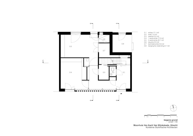 Begane grond met legenda. Beeld Korteknie Stuhlmacher Architecten