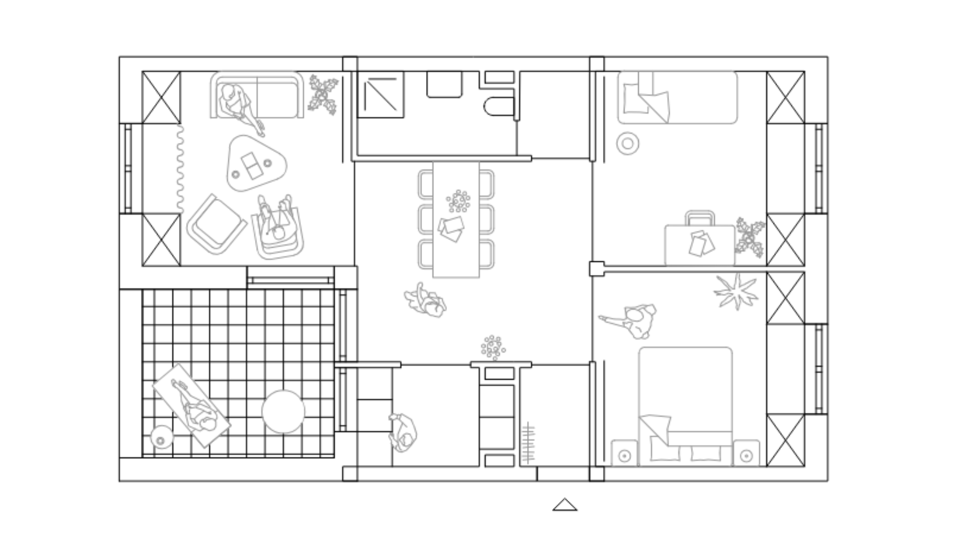 Standaard plattegrond van een sociaal woongebouw door Sophie Delhay. Beeld Korth Tielens Architecten