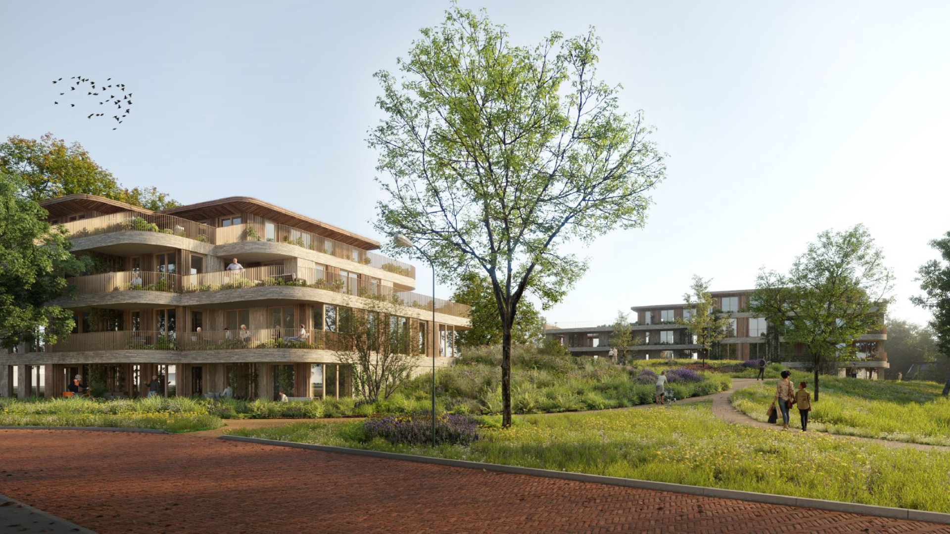 Impressie Op de Donk vanaf de Dennenlaan richting centrum. Beeld: VYB