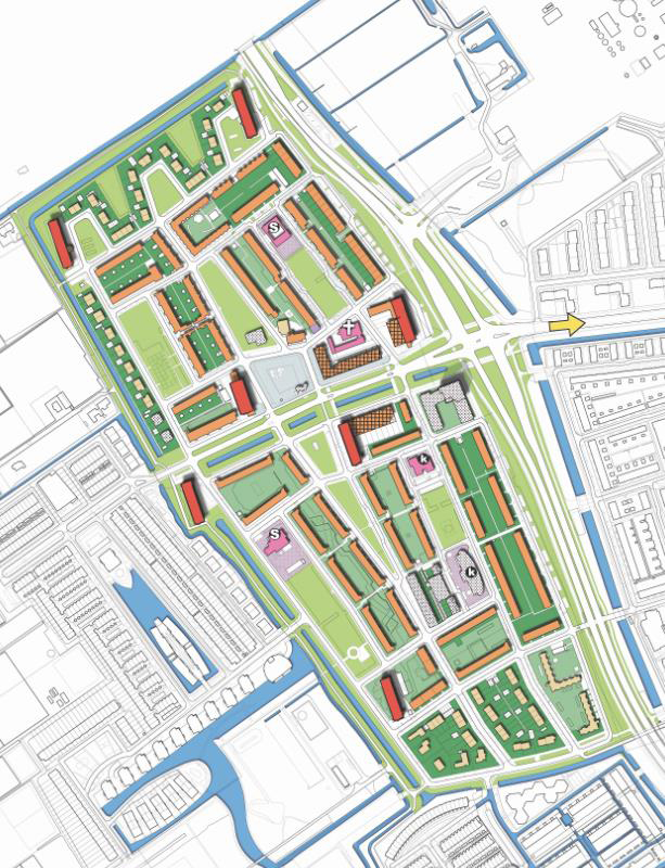 Kuyperwijk, kaartbeeld uit Delft Naoorlogse architectuur en stedenbouw 1940-1970