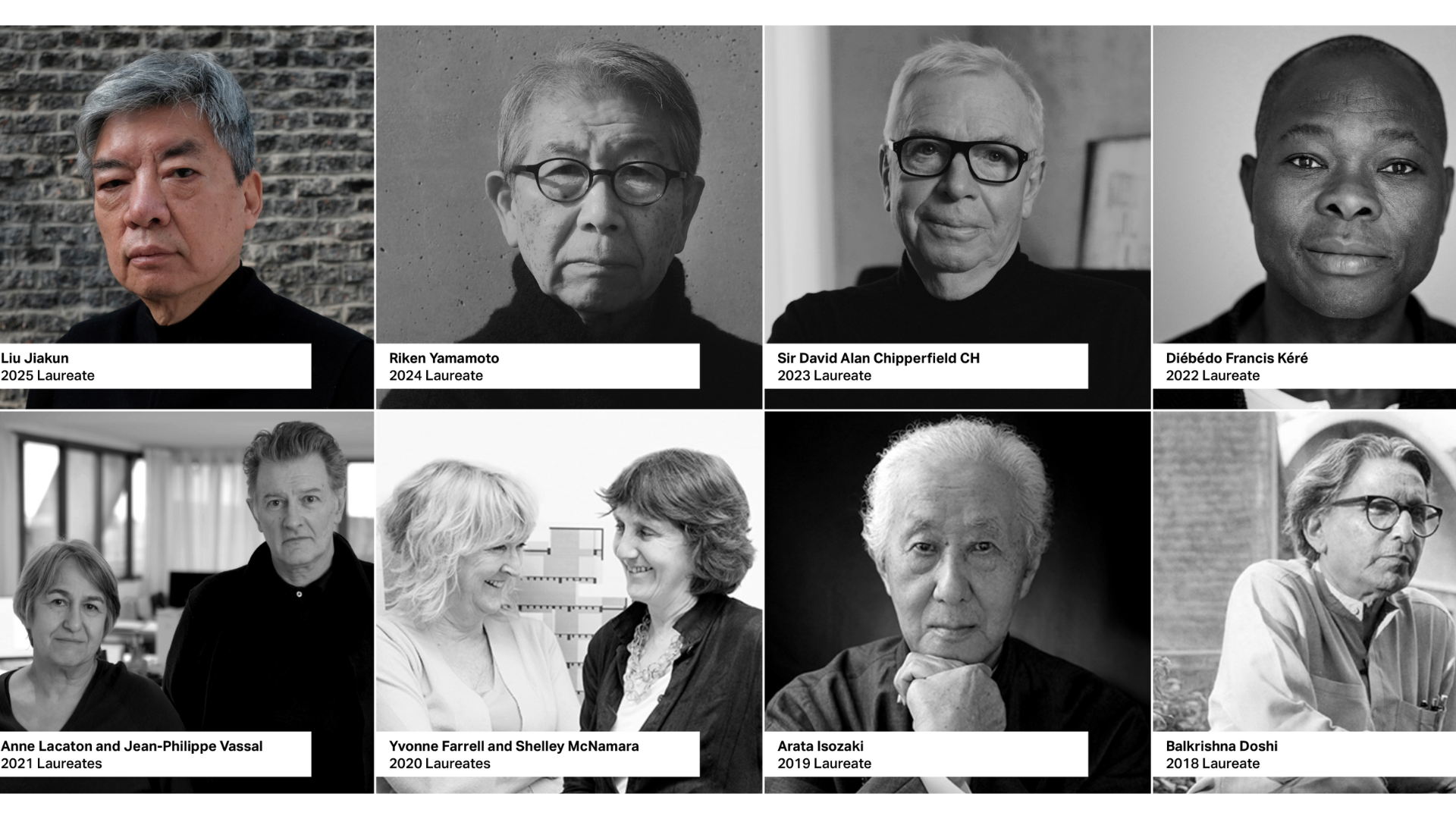 Printscreen website Pritzker Prize laureaten. Beeld Pritzker Prize