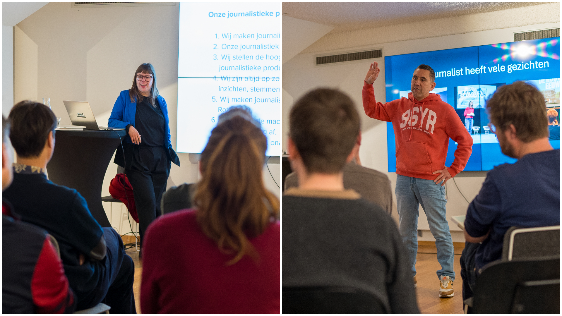 Eeva Liukku (l) en Thomas van Belzen. Beeld Hanna Veltman