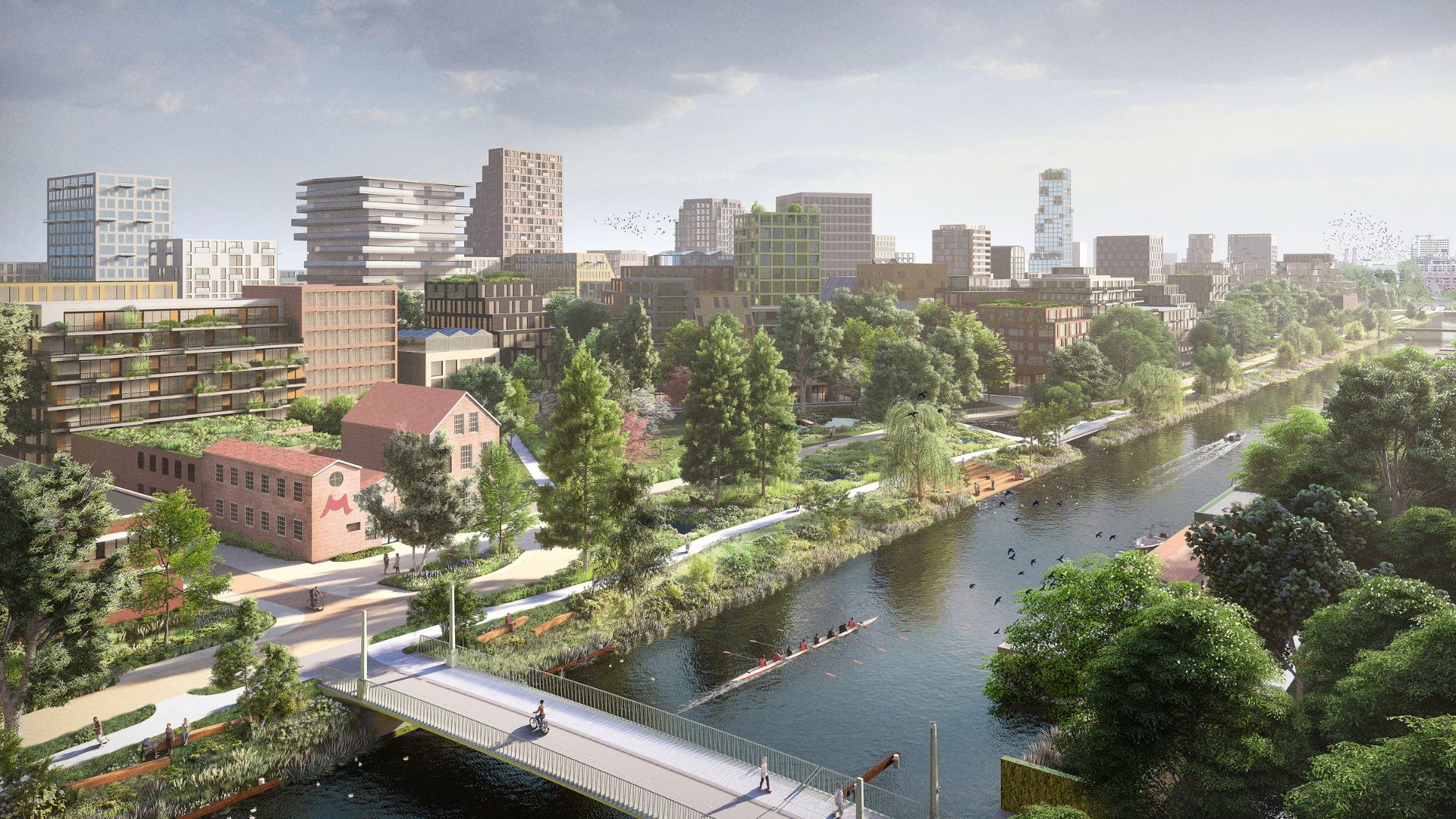 Render van Merwede in Utrecht. Beeld LOLA en BURA