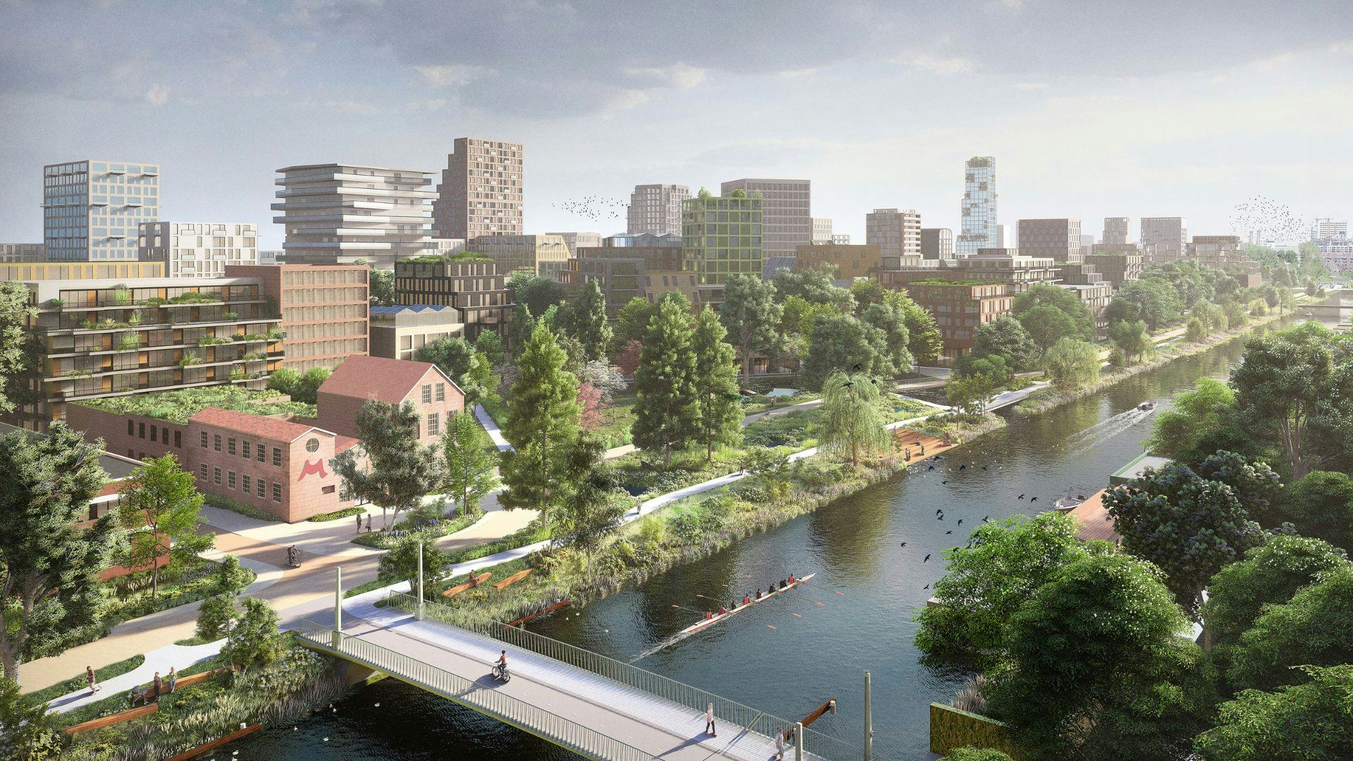 Render van Merwede in Utrecht. Beeld LOLA en BURA