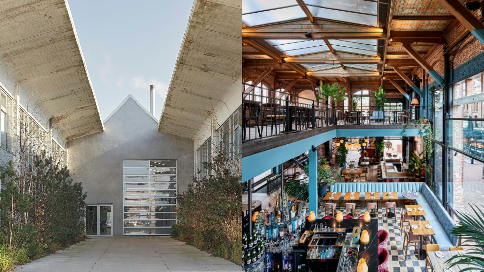 KB gebouw - Connectr Innovation Lab (l) en Restobar Flor Fina (r). Beeld Walter Herfst (l) en Rene van der Hulst (r)