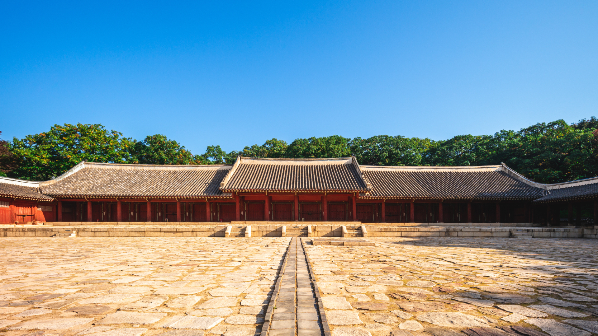 Jongmyo, een Confucianistische shrine in Seoul, Zuid-Korea. UNESCO World Heritage site. Beeld Shutterstock
