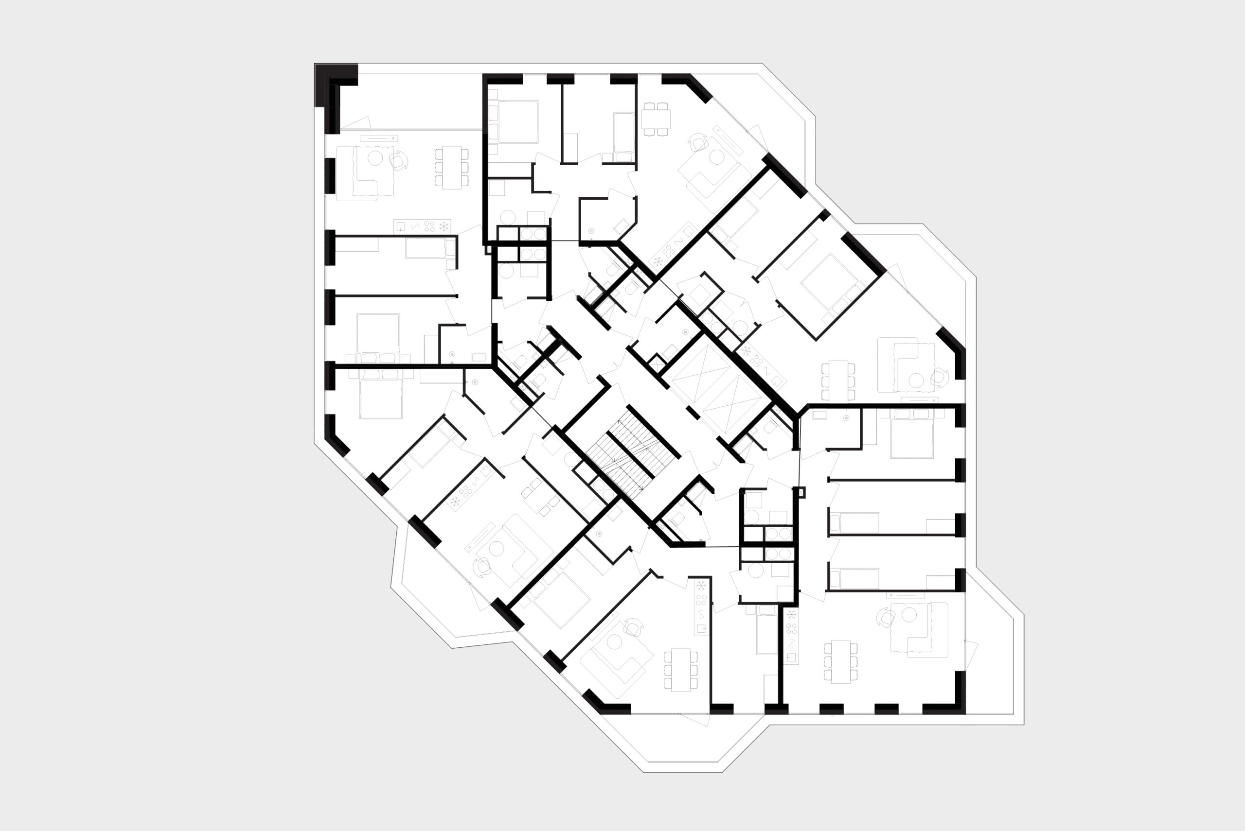 Plattegrond vijfde verdieping. Beeld Powerhouse Company