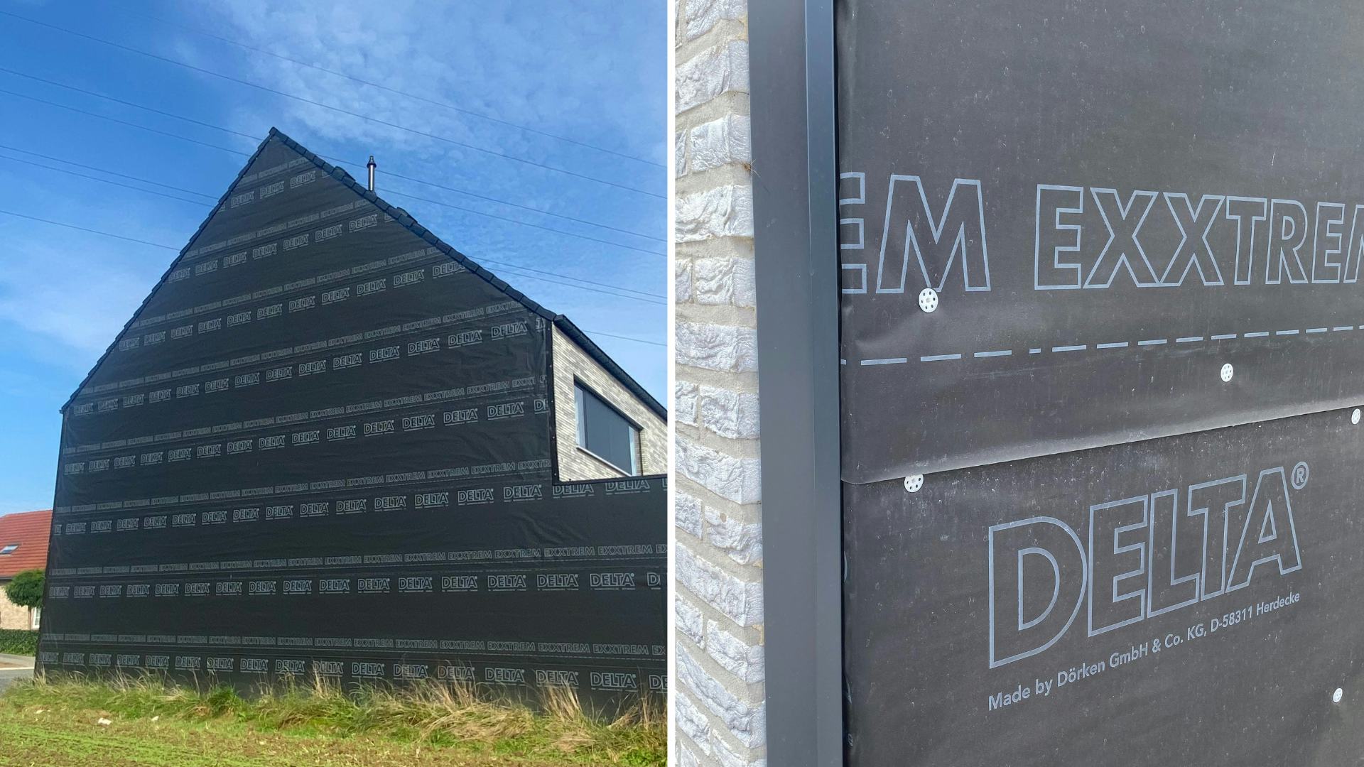 ‘Wachtgevels zie je vooral in de zuidelijke provincies. Een woning is soms nog niet afgebouwd. De folie dient dan ter bescherming.'