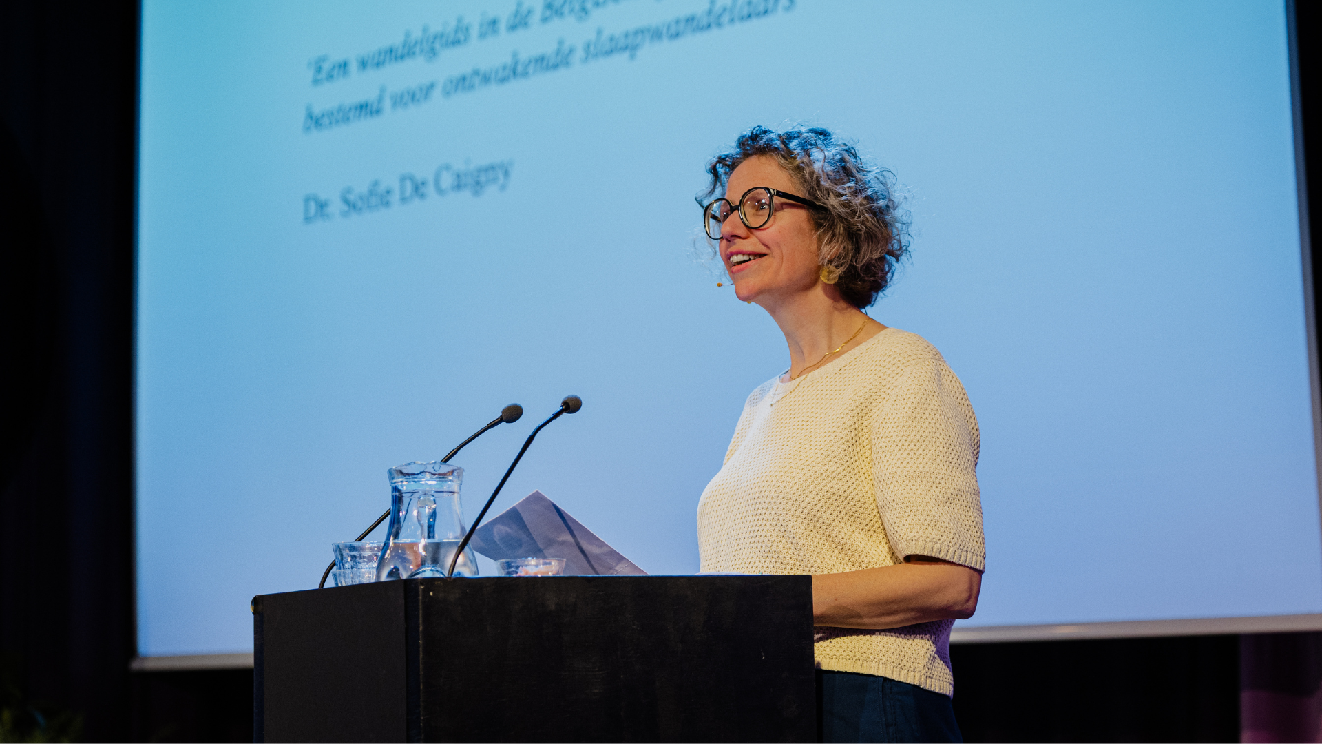 Sofie De Caigny tijdens ARC25 Podium. Beeld David Meulenbeld