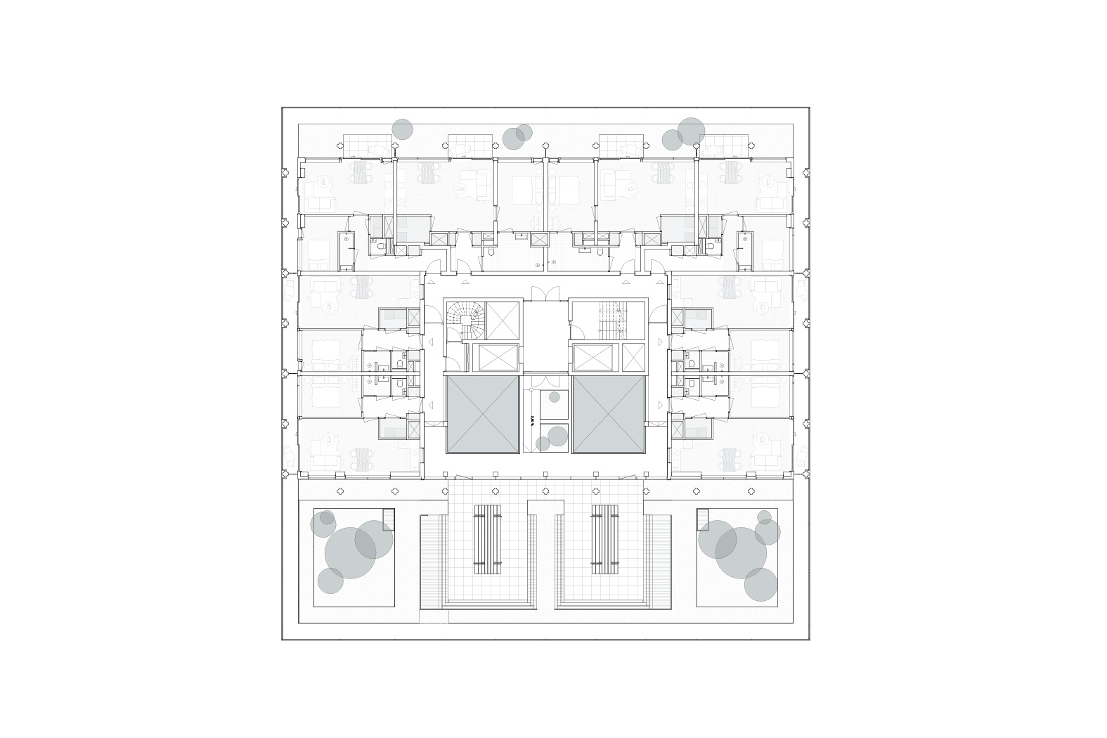 Plattegrond De Louise. Zesde verdieping