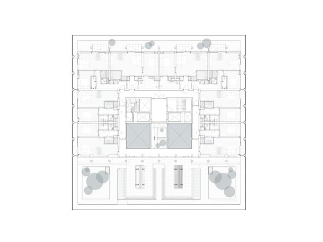 Plattegrond De Louise. Zesde verdieping