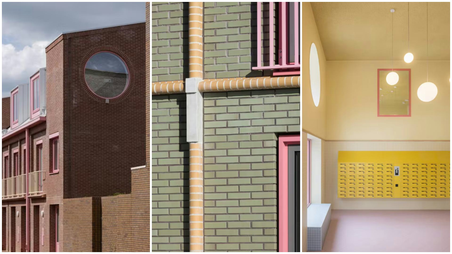 vlnr. Waalsprong in Nijmegen door Monadnock, beeld Jeroen Musch, Volante in Hilversum, gevel en hal door Monadnock, beeld Stijn Bollaert